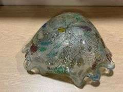 ART GLASS CANDY DISH - 9" X 3"
