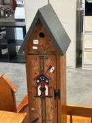 TOLE PAINTED DVD CABINET WITH CONTENTS - 10"X10"X56"