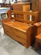PINE BENCH WITH STORAGE