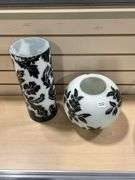2 CAMEO CUT GLASS VASES