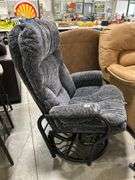 UPHOLSTERED GLIDER ROCKER WITH FOOT STOOL