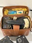 ANSCO SHUR-FLASH, SIX-20 BROWNIE E CAMERA & CAMERA CASE & ACCESSORIES