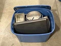 TOTE OF KITCHENWARE