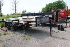 1977 HOMEBUILT TANDEM AXLE 20' PIPE TRAILER