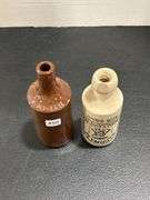 2 ENGLISH STONEWARE GINGER BEER BOTTLES