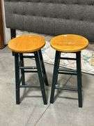 TWO WOODEN STOOLS - 24"
