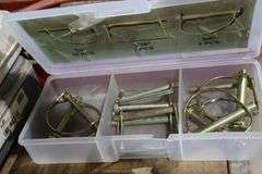 SOLDERING GUN, LOCK PINS, TOOL TRAY WITH CONTENTS