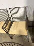 FOUR UPHOLSTERED METAL CHAIRS - CHAIRS GO WITH TABLE IN LOT #92