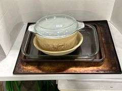 PYREX CASSEROLE DISH, PIE PLATE, BAKING SHEET & DISH