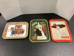 3 COCA COLA METAL SERVING TRAYS