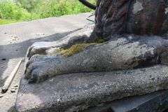 2 - 65" LONG CONCRETE LIONS