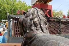 2 - 65" LONG CONCRETE LIONS