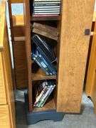 TOLE PAINTED DVD CABINET WITH CONTENTS - 10"X10"X56"