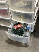 TWO ROLLING DRAWER CARTS WITH CONTENTS