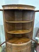 KNECHTEL FURNITURE CURVED FRONT CORNER CABINET - 35"X18"X70"