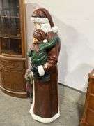 LARGE CERAMIC SANTA WITH CHILDREN FIGURINE - HEIGHT 59"