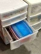 TWO ROLLING DRAWER CARTS WITH CONTENTS