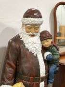 LARGE CERAMIC SANTA WITH CHILDREN FIGURINE - HEIGHT 59"