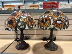 PAIR OF TIFFANY STYLE LAMPS - 18"