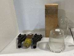 2 VAPORTIGHT GLOBES, CAST FUEL NOZZLES & VISCOSIMETER