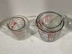 3 FIRE KING & 1 PYREX MEASURES