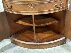 KNECHTEL FURNITURE CURVED FRONT CORNER CABINET - 35"X18"X70"