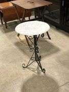 MARBLE TOP PLANT STAND - 15"X22"