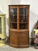 KNECHTEL FURNITURE CURVED FRONT CORNER CABINET - 35"X18"X70"