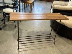WOOD AND METAL HALL TABLE - 44"X14"X28"