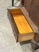 ANTIQUE OAK CUPBOARD WITH BOWFRONT GLASS DISPLAY CABINETS