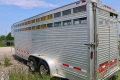 2008 EBY 20' ALUMINUM 5TH WHEEL STOCK TRAILER