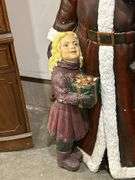 LARGE CERAMIC SANTA WITH CHILDREN FIGURINE - HEIGHT 59"