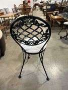 GLASS TOP CAST TABLE WITH FOUR CHAIRS - 60"X40"X28"