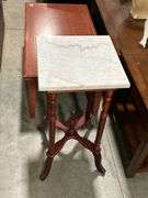MARBLE TOP PLANT TABLE - 14"X14"X29"