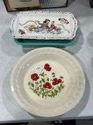 PIE PLATE & 2 SERVING DISHES