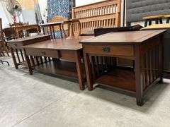 COFFEE TABLE AND TWO SIDE TABLES