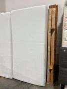 KING SIZE HEAD AND FOOT BOARD WITH RAILS AND SPLIT MATTRESS AND BOXSPRING
