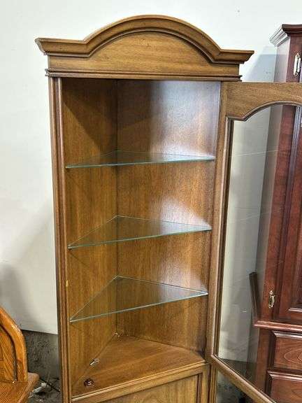GLASS FRONT CORNER CABINET 24"X17"X70"