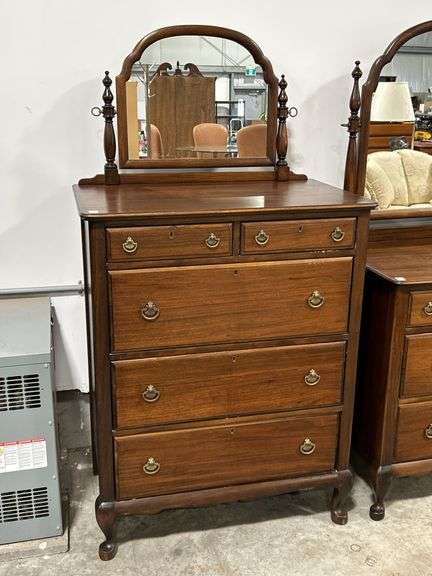 HIGHBOY DRESSER WITH SWING MIRROR 35"X21"X64"