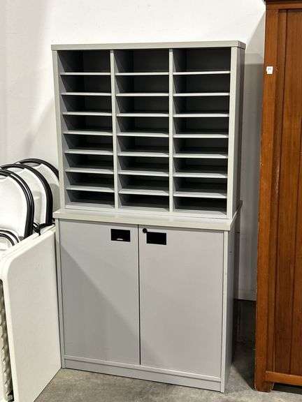 TWO PIECE OFFICE CABINET 35"X20"X67"