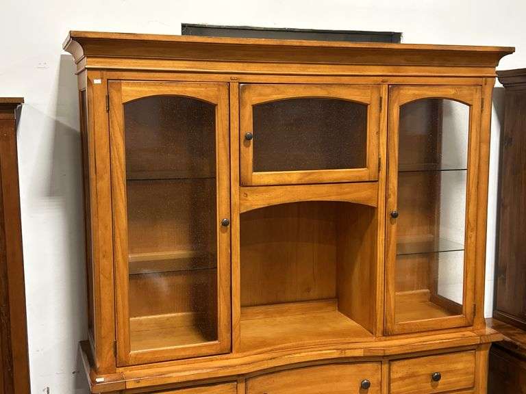 TWO PIECE LIGHTED HUTCH WITH 66"X19"X82"