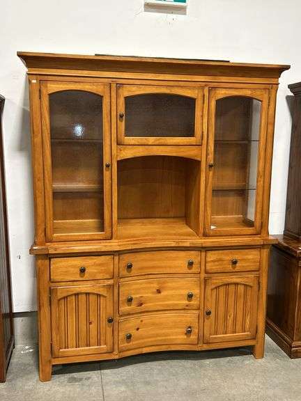 TWO PIECE LIGHTED HUTCH WITH 66"X19"X82"
