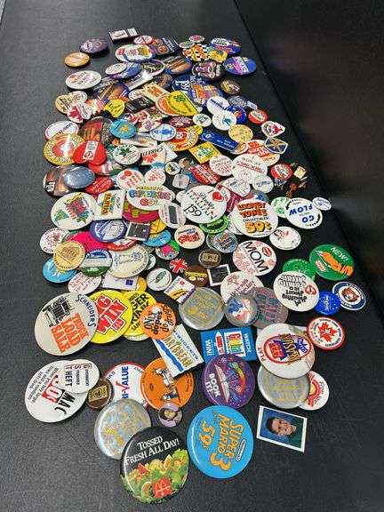 LOT OF ASSORTED VINTAGE PIN BACKS - Shackelton Auctions Inc.