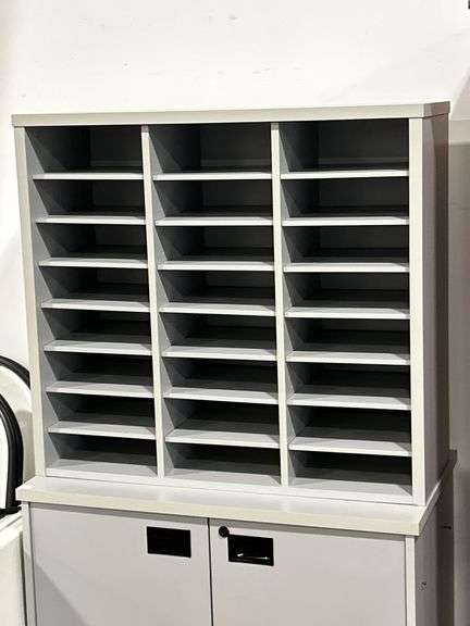 TWO PIECE OFFICE CABINET 35"X20"X67"