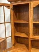 OAK TWO PIECE HUTCH 66"X18"X81"
