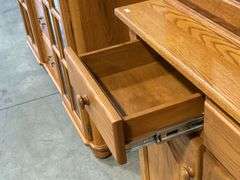 OAK TWO PIECE HUTCH 66"X18"X81"