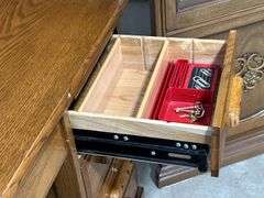 OAK ROLL TOP DESK 54"X29"X52"