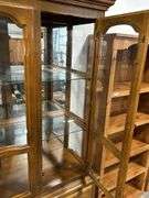 LIGHTED DISPLAY HUTCH WITH TWO GLASS SHELVES 51"X17"X80"