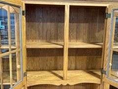 OAK TWO PIECE HUTCH 66"X18"X81"