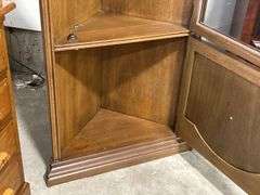 GLASS FRONT CORNER CABINET 24"X17"X70"